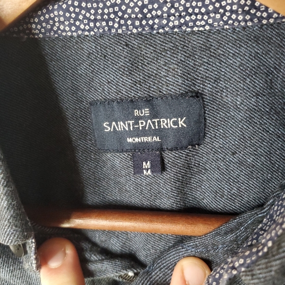 rue saint patrick Button Shirt Men Size M - Picture 2 of 3